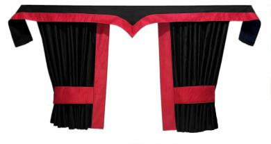 LKW Gardinen für SCANIA R NEW GENERATION ab 2017 schwarz - rot 