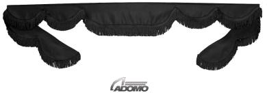 Frontscheibenborde in schwarz-schwarz, gerade Fransen für Man Scania Volvo Mercedes Iveco Daf Renault 