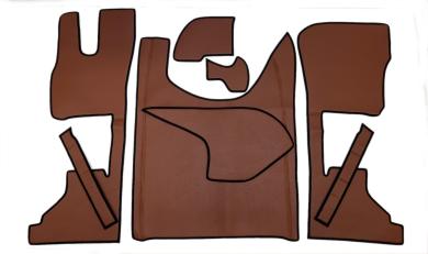 Kunstlederfußmatten mit Sitzsockel für DAF ab 2021 XG, XG+ braun GLATT 