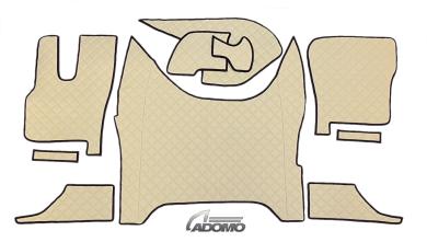 Kunstlederfußmatten mit Sitzsockel für DAF XF-new ab 2021 luftgefedert beige 