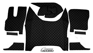 Kunstlederfußmatten mit Sitzsockel für DAF XF-new ab 2021 luftgefedert schwarz 