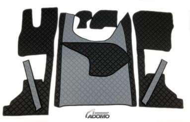 Kunstlederfußmatten mit Sitzsockel für DAF ab 2021 XG, XG+ schwarz-grau 