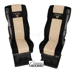 Sitzbezüge für Daf ab 2021 XF-new XG XG+, schwarz-beige, Old Skool, luftgefedert 