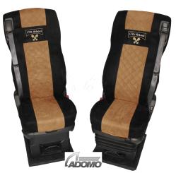 Sitzbezüge für Daf ab 2021 XF-new XG XG+, schwarz-braun, Old Skool, luftgefedert 