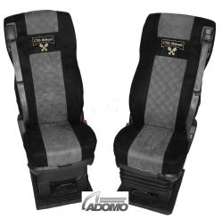 Sitzbezüge für Daf ab 2021 XF-new XG XG+, schwarz-grau, Old Skool, luftgefedert 