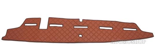 Armaturenabdeckung aus Kunstleder für Volvo FH4, FH5 mit Kollisionswarner , braun-matt,umr. braun 