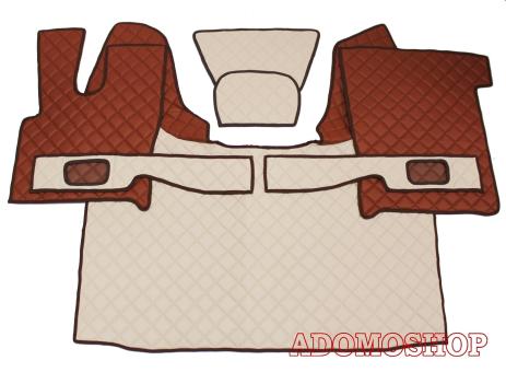 Kunstlederfußmatten mit Sitzsockel für DAF XF 106 ab 07/2017 beige - braun 