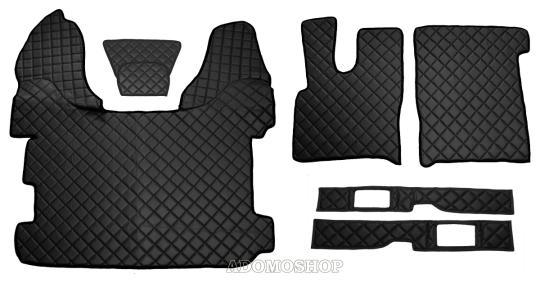 Kunstleder Fußmatten für DAF XF 106 mit Sitzsockeln Schwarz 