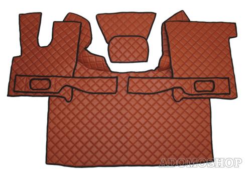 Kunstlederfußmatten mit Sitzsockel für DAF XF 106 ab 07/2017 braun 