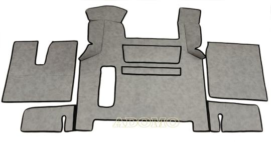 Kunstlederfußmatten für Man TGX 2018 - 2020 grau - glatt, Umr. schwarz 