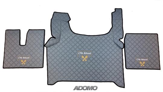 Kunstlederfußmatten für Man TGX ab 2020 grau Old Skool 