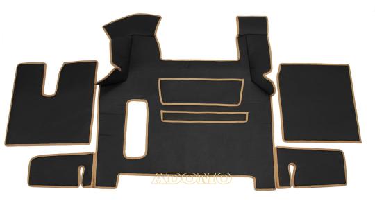 Kunstlederfußmatten für Man TGX 2018 - 2020 schwarz - glatt, Umr. beige 