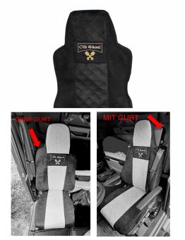 Sitzbezüge für neuen MAN TGX, TGS ab 2020 1 Gurt, schwarz, Old Skool 