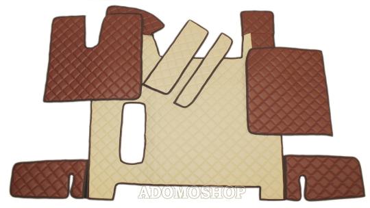 Kunstlederfußmatten für Man TGX ab 2018 beige-braun-matt 