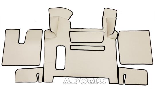 Kunstlederfußmatten für Man TGX 2018 - 2020 beige - glatt, Umr. schwarz 