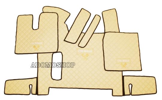 Kunstlederfußmatten für Man TGX ab 2018 beige Old Skool 