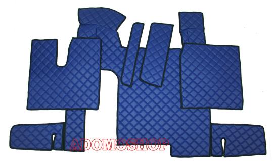 Kunstleder Fussmatten für MAN TGX ab 2007 Automatik 2 Schubladen  blau 