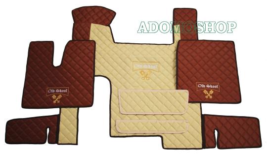 Kunstlederfussmatten für MAN TGX beige-braun Old Skool 