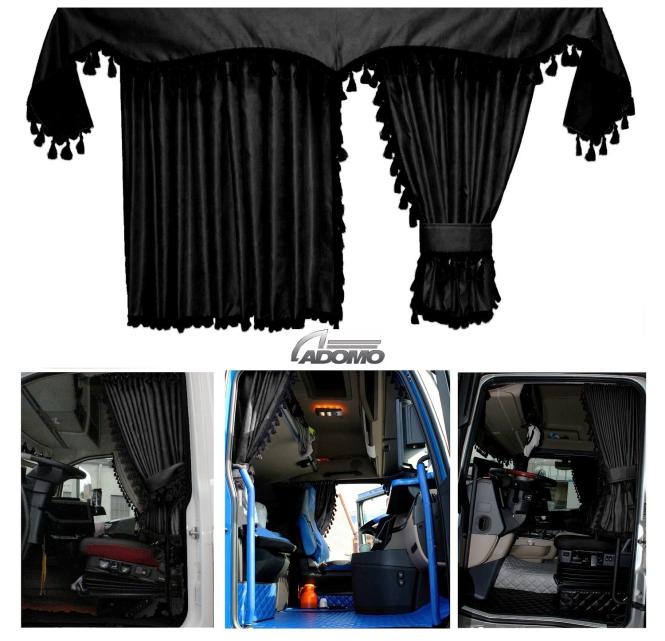 Scania  Gardinen, schwarz-schwarz  