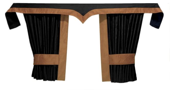 LKW Gardinen für RENAULT T schwarz - braun 