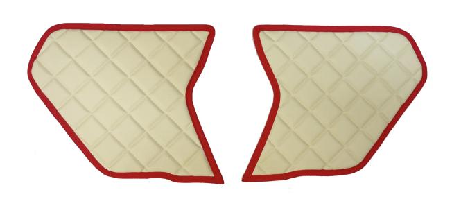 Türverkleidung für Scania S und R New Generation ab 2017, Kunstleder in beige Umr. rot matt 