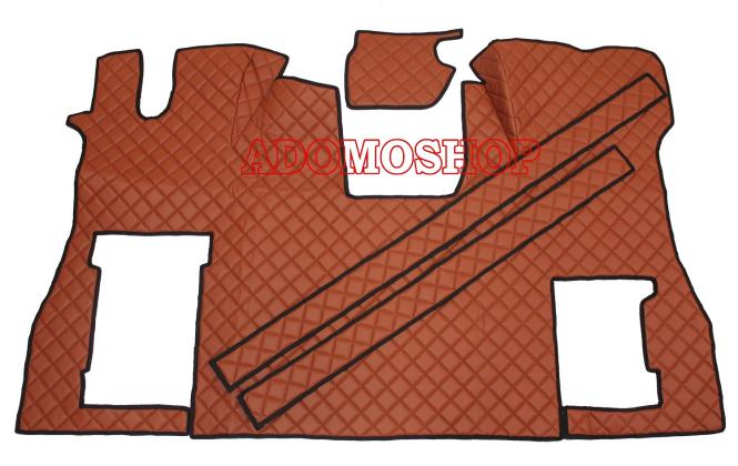 Kunstleder Fußmatten für SCANIA S ab 2017 Die neue S-Baureihe, klappbar in braun-matt 