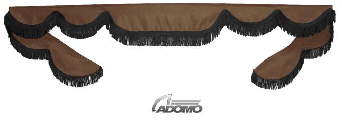 Frontscheibenborde in braun-schwarz, gerade Fransen für Man Scania Volvo Mercedes Iveco Daf Renault 