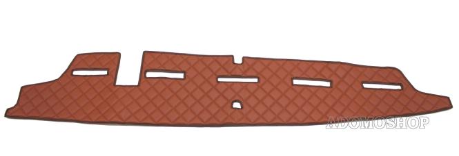 Armaturenabdeckung aus Kunstleder für Volvo FH4, FH5 mit Kollisionswarner , braun-matt,umr. braun 