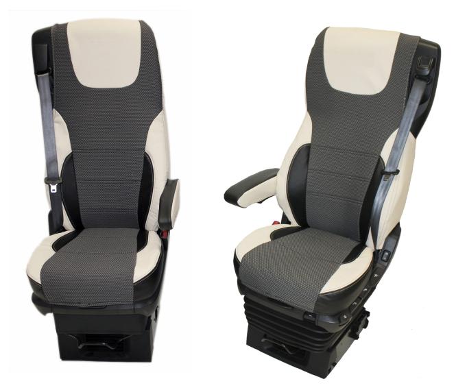 Sitzbezüge aus Kunstleder für , xf 106 mit Grammersitzen, beige, ohne Logo 