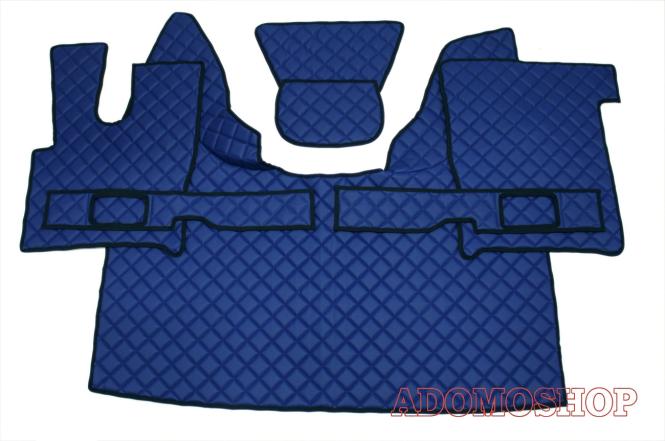 Kunstlederfußmatten mit Sitzsockel für DAF XF 106 ab 07/2017 blau 