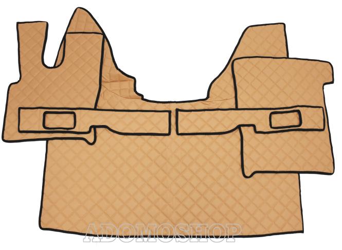 Kunstlederfußmatten mit Sitzsockel für DAF XF 106 ab 07/2017 cappuccino 