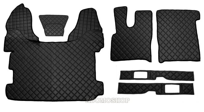 Kunstleder Fußmatten für DAF XF 106 mit Sitzsockeln Schwarz 
