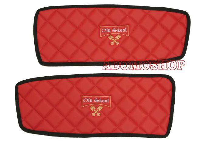 Türverkleidung für DAF XF 106, Kunstleder in rot umr. schwarz-matt, old skool 