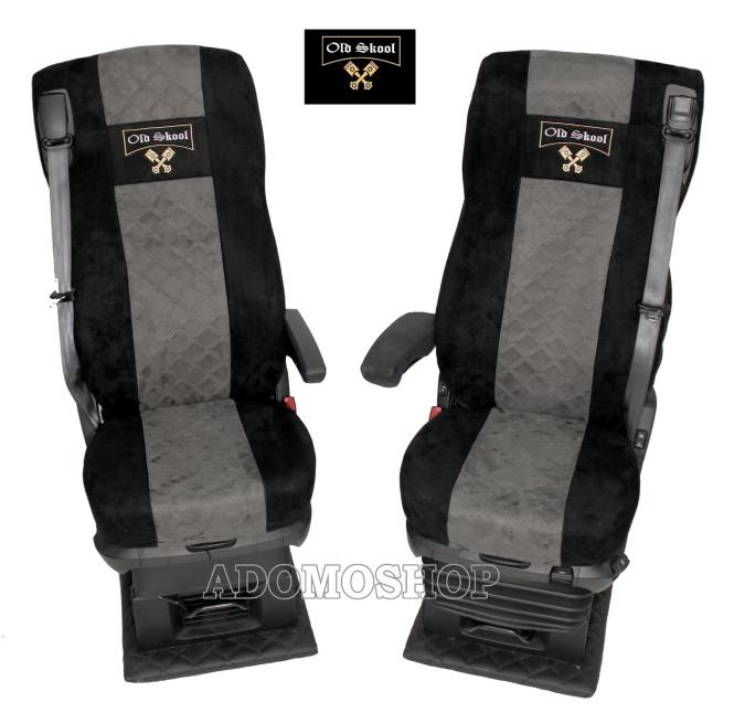 Sitzbezüge für DAF XF 106,XF105 Grammer Sitze schwarz-grau Old Skool 