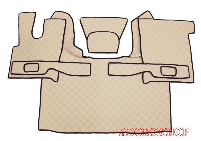 Kunstlederfußmatten mit Sitzsockel für DAF XF 106 ab 07/2017 beige 