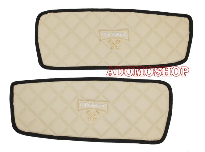 Türverkleidung für DAF XF 106, Kunstleder in beige umr. schwarz-matt, old skool 