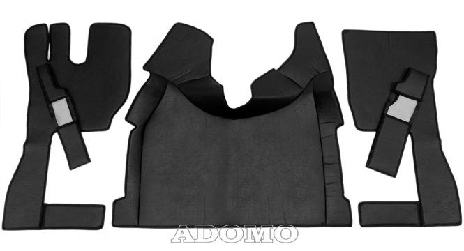 Kunstlederfußmatten mit Sitzsockel für Volvo FH4, FH5 schwarz-glatt, Beifahrersitz DREHBAR 