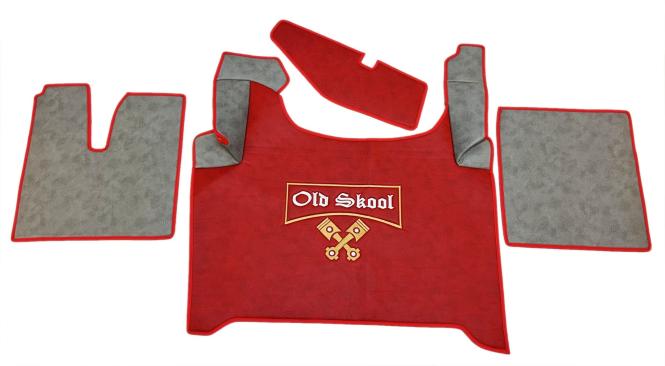 Kunstlederfußmatten für Man TGX ab 2020 grau - rot , großes Logo 