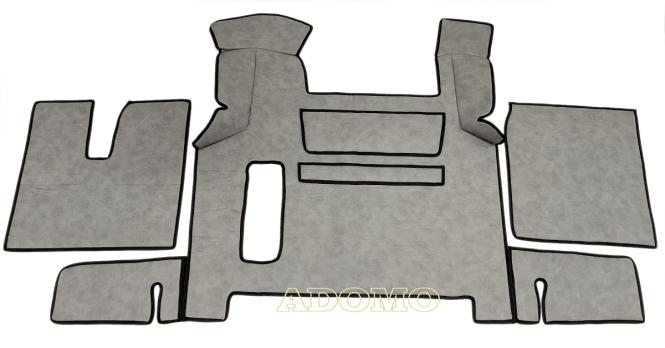 Kunstlederfußmatten für Man TGX 2018 - 2020 grau - glatt, Umr. schwarz 