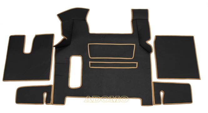 Kunstlederfußmatten für Man TGX 2018 - 2020 schwarz - glatt, Umr. beige 