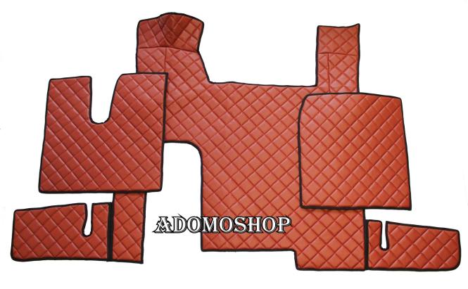 Kunstleder Fussmatten für MAN TGX ab 2007 automatik 2 Schubladen braun-matt 