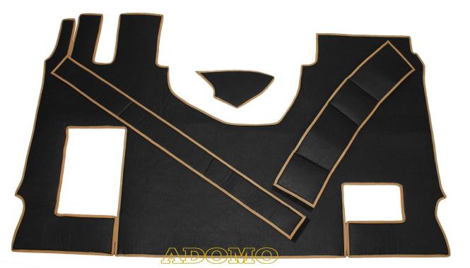 Kunstlederfußmatten mit Sitzsockel für MP5 und MP4 schwarz-glatt Umr. beige, klappbar 13 CM