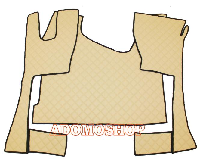 Kunstleder Fussmatten Actros MP5/Mp4 schmales Haus Tunnel beige-matt 