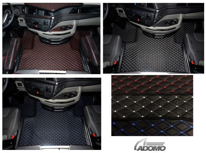 Kunstlederfußmatten mit Doppelnaht gesteppt für Man TGX ab 2020 