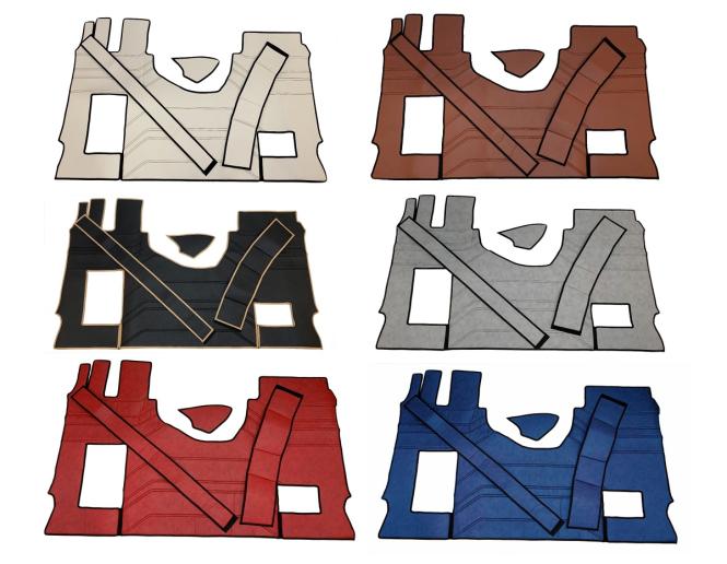 Kunstlederfußmatten Set für MP4, MP5, klappbarer Beifahrersitz, Kunstleder glatt mit extra Steppung, Sockel 8cm 