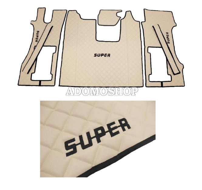 Kunstleder Fußmatten für SCANIA R ab 2017  in beige-matt, drehbar/Luft, SUPER 