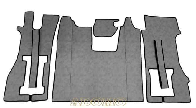 Kunstleder Fußmatten für SCANIA R ab 2017 New Generation, klappbarer Beifahrersitz in grau-schattiert-glatt 