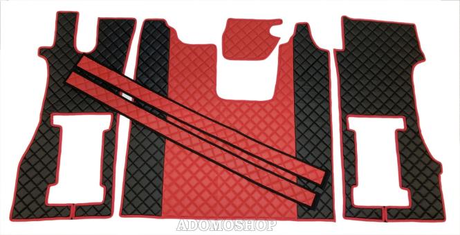 Kunstleder Fußmatten für SCANIA R ab 2017 Die neue R-Baureihe in schwarz-rot, drehbar 