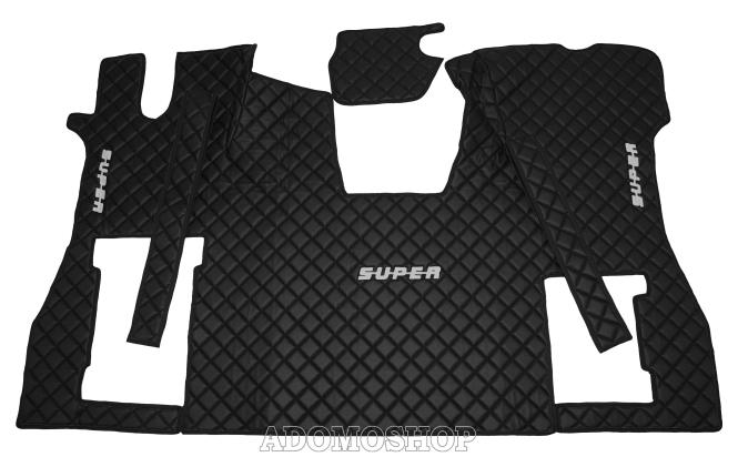 Kunstleder Fußmatten für SCANIA S ab 2017, klappbar in schwarz-matt, SUPER 