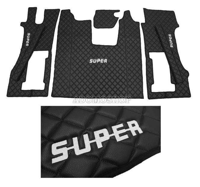 Kunstleder Fußmatten für SCANIA R ab 2017  in schwarz-matt, drehbar/Luft, SUPER 